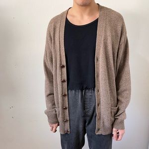 Brown Lambs Wool Jos A Bank Cardigan